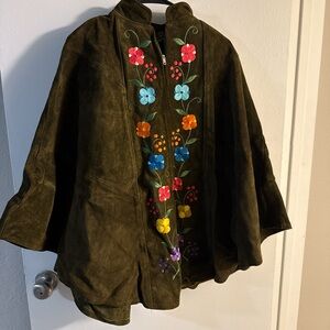 Floral Embroidered Women's Cape